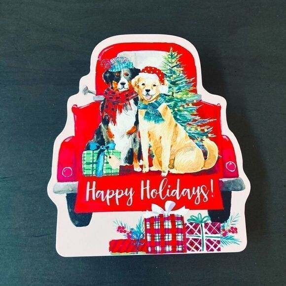 Farmhouse Dogs Truck Christmas Decor Sign - Picture 1 of 3